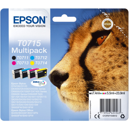 Epson Tinte T0715 4er-Pack Черный + color T0715
