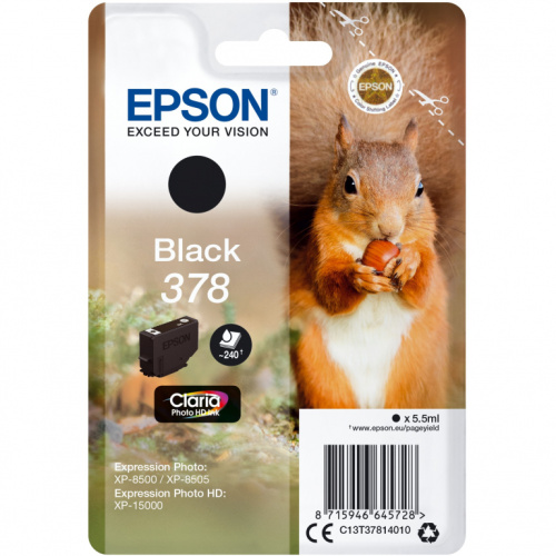 Epson Tinte 378 C13T37814010 Schwarz bis zu 240 Seiten