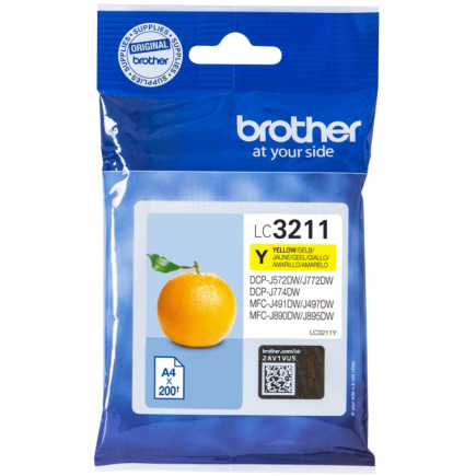 Brother Tinte LC-3211Y Gelb bis zu 200 Seiten nach ISO/IEC 24711