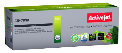 BIO Activejet ATH-78NB toner for HP, Canon printers, Replacement HP 78A CE278A, Canon CRG-728; Supreme; 2500 pages; black. ECO Toner.