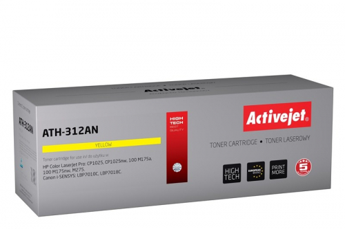 Activejet ATH-312AN Toner (replacement for Canon, HP 126A CRG-729Y, CE312A; Premium; 1000 pages; yellow)