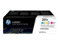 HP 201X Original LaserJet Toner Cartridges Cyan/Magenta/Yellow High Yield (3-pack)