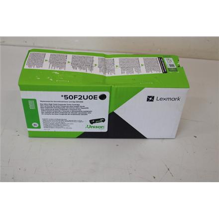 Taastatud. Lexmark 50F2U0E Cartridge, Black/დაზიანებულია შეფუთვა, DAMAGED PACKAGING | Lexmark 50F2U0E | 502UE Ultra High Yield Corporate Cartridge (20k) | Cartridge | Black | DAMAGED PACKAGING