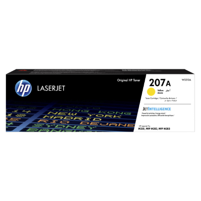 HP 207A Yellow Laser Toner Cartridge, 1250 pages, for HP Color LaserJet Pro M255, M282, M283