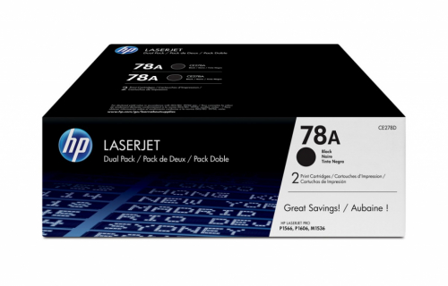 HP Inc. Toner LJ P1566/1606 78A Black 2.1k Double Pack CE278AD