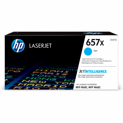 HP Toner 657X original LaserJet Toner cartridge CF471X Cyan High Yield