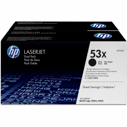 HP Toner 53X Q7553XD Schwarz Doppelpack je 7.000 Seiten