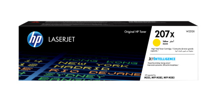 HP 207X High Yield Yellow Toner Cartridge, 2450 pages, for HP Color LaserJet Pro M255, M282, M283