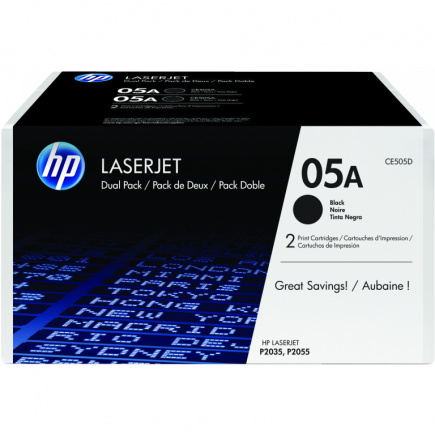 HP 05A LaserJet Toner schwarz Standardkapazitt 2 x 2.300 Seiten 2er-Pack