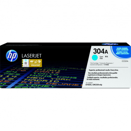 HP 304A original Colour LaserJet Toner cartridge CC531A cyan standard capacity 2.800 pages 1-pack ColorSphere