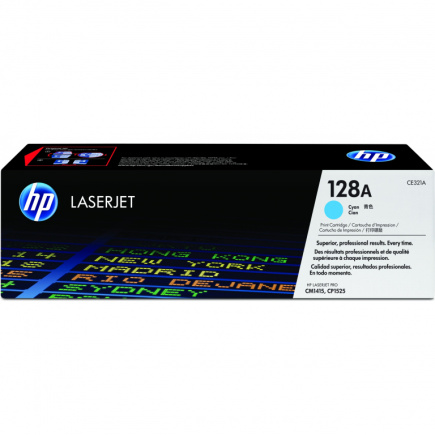 HP 128A original LaserJet Toner cartridge CE321A cyan standard capacity 1.300 pages 1-pack