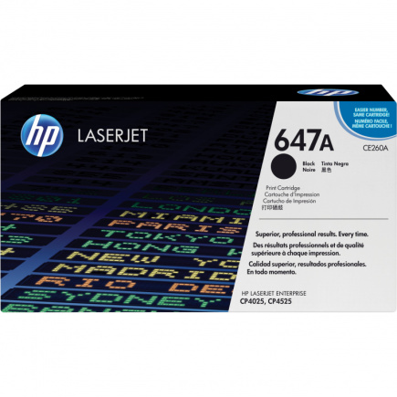 HP 647A original Color LaserJet Toner cartridge CE260A black standard capacity 8.500 pages 1-pack 386711
