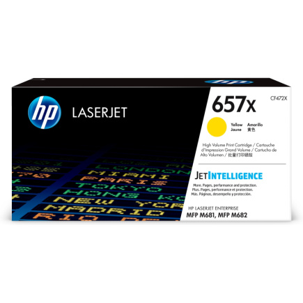 HP 657X original LaserJet Toner cartridge CF472X Yellow High Yield