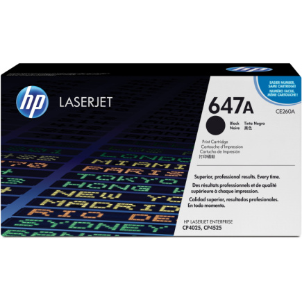 HP 647A original Color LaserJet Toner cartridge CE260A Black standard capacity 8.500 pages 1-pack