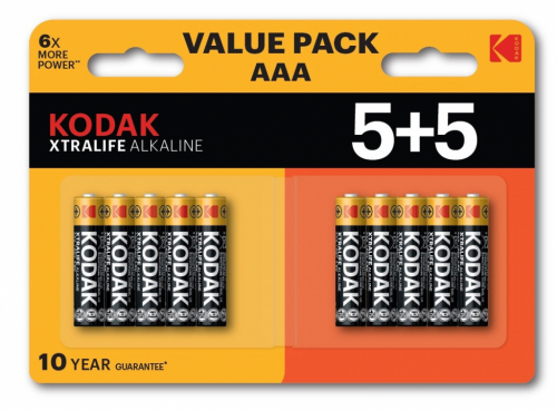 Kodak XTRALIFE Alkaline AAA Battery 10 (5+5 pack)