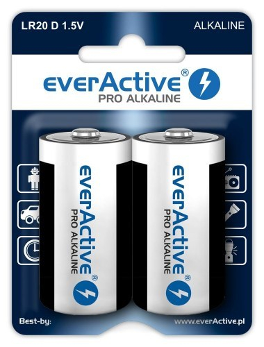 Alkaline batteries everActive Pro Alkaline LR20 D - blister card 2 pieces