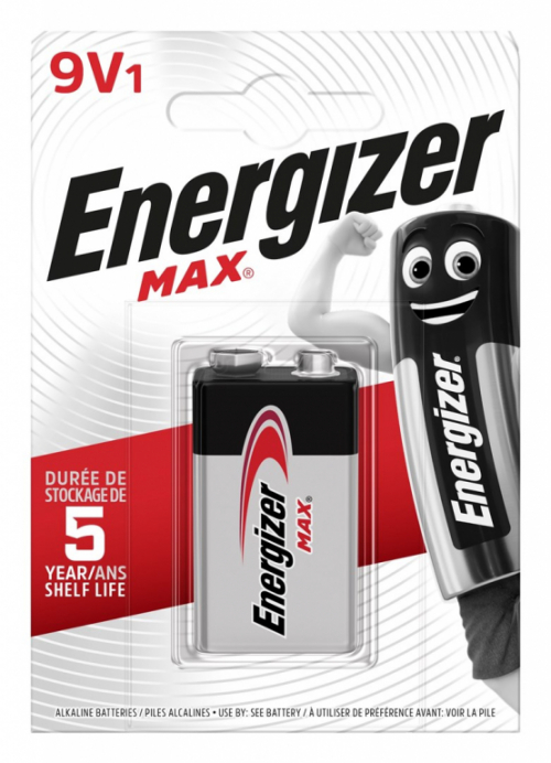 ENERGIZER BATTERY Max 426660 9V 6LR61, 1 piece, Eco pack