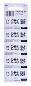 5 x alkaline batteries everActive 27A 12V- blister 5 pcs.