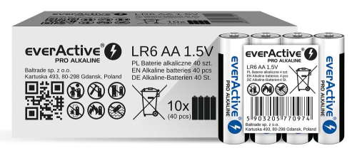 Alkaline batteries everActive Pro Alkaline LR6 AA - 4 pieces