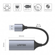 Unitek Adapter USB-A 3.1 GEN 1- RJ45; 1000 Mbps; U1309A