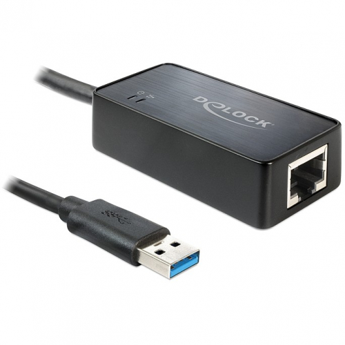 DeLock USB 3.0 > Gigabit LAN (ST-BU) Adapter Schwarz 496816