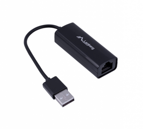 Lanberg NC-0100-01 cable interface/gender adapter USB-A RJ-45 Black