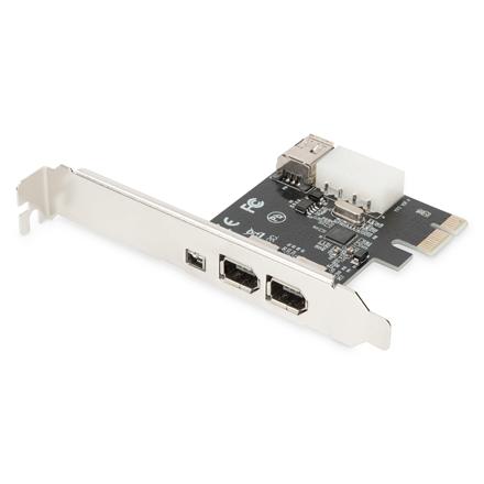 Digitus | IEEE 1394a Interface Card, PCI express, 4 Port 1x ext. 1394mini, 2x ext./1x int. 1394a Ports | DS-30201-5 DS-30201-5