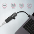 AXAGON Hub HMA-GL3A 3x USB-A + GLAN, USB3.2 Gen 1, metal, 20cm USB-A cable