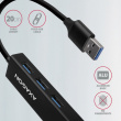 AXAGON Hub HMA-GL3A 3x USB-A + GLAN, USB3.2 Gen 1, metal, 20cm USB-A cable