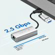 LogiLink USB-A/-C to 2,5G Ethernet adapter, gray