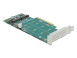 DeLOCK PCI Express x8 Card to 2 x internal NVMe M.2 Key M - Bifurcation - Low Profile Form Factor