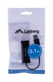 Lanberg NC-0100-01 cable interface/gender adapter USB-A RJ-45 Must