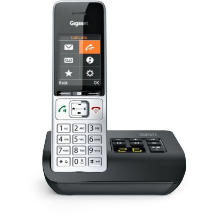 GIGASET COMFORT 500A silber / schwarz 5.8 cm 2.2 Zoll TFT Farbdisplay Anrufbeantworter Freisprechen Telefonbuch Kõrvaklapid mikrofoniga Anschluss