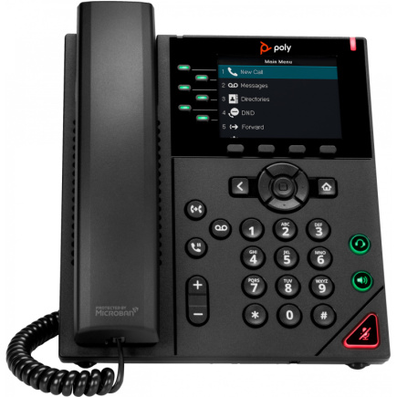 HP Poly VVX 350 6-Line IP Phone and PoE-enabled