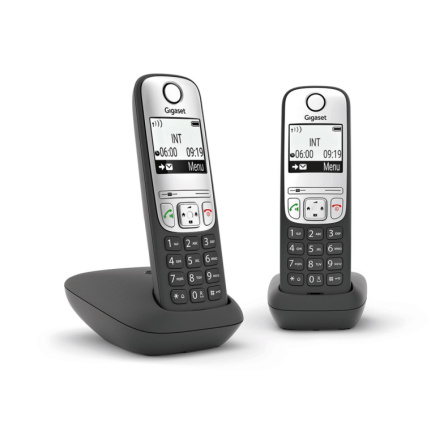 Gigaset A690 Duo Analog telephone Caller ID Черный, Silver
