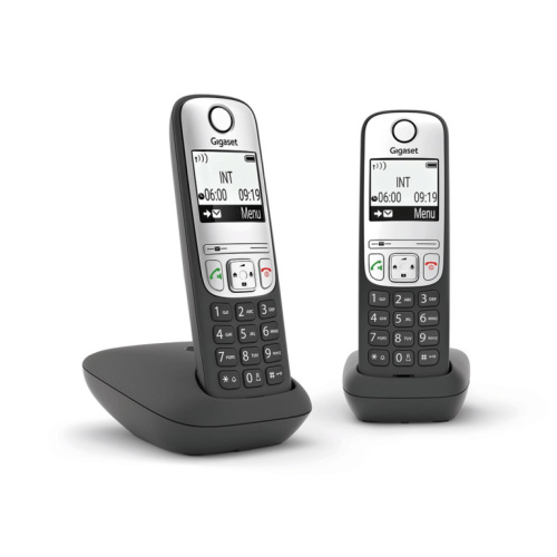 Gigaset A690 Duo Analog telephone Caller ID Черный, Silver