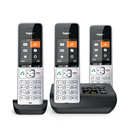 Gigaset COMFORT 500A Trio Analog/DECT telephone Caller ID Must, Silver