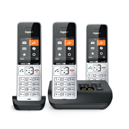 Gigaset COMFORT 500A Trio Analog/DECT telephone Caller ID Must, Silver