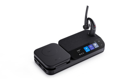 Yealink BH71-WORKSTATION headphones/Kõrvaklapid mikrofoniga Wireless In-ear Office/Call center Bluetooth Charging stand Must