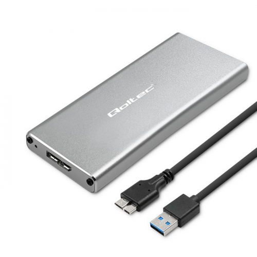 Qoltec Enclosure M.2 SSD drive SATA,NGFF,USB 3.0,2TB