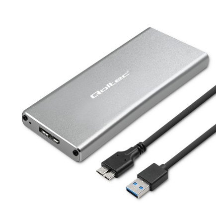 Qoltec Enclosure M.2 SSD drive SATA,NGFF,USB 3.0,2TB