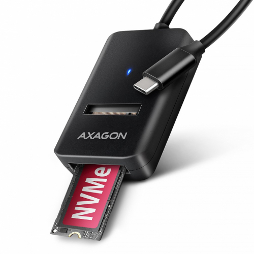 AXAGON ADM2-CM USB-C adapter Gen 2 M.2 NVMe/SATA SSD