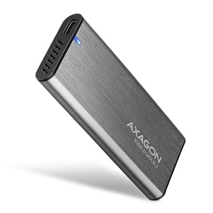 AXAGON External USB-C 3.2 Gen 2 metal box for M.2 NVMe & SATA SSD disks EEM2-SG2