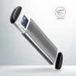 AXAGON Screwless RIBBED box EEM2-SA USB micro-B 3.2 Gen 1 - M.2 SATA SSD 30-80mm