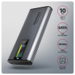 AXAGON External USB-C 10Gbps metal box with info display for M.2 NVMe and SATA SSD | EEM2-SD2 EEM2-SD2