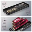 AXAGON External USB-C 10Gbps metal box with info display for M.2 NVMe and SATA SSD | EEM2-SD2 EEM2-SD2