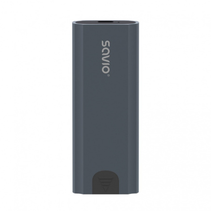 Savio M.2 SSD NVMe external drive enclosure, USB-C 3.1, AK-67, grey