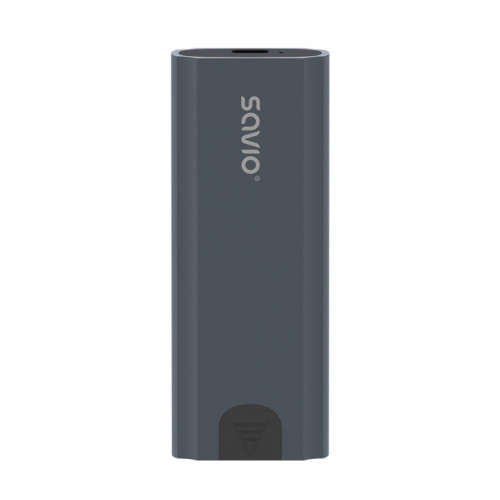 Savio M.2 SSD NVMe external drive enclosure, USB-C 3.1, AK-67, grey