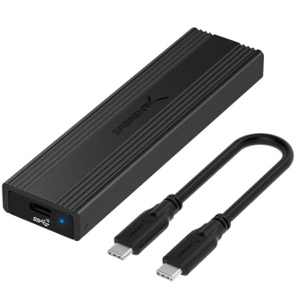 SABRENT USB 3.2 Type-C Tool-Free Enclosure for M.2 PCIe NVMe and SATA SSDs (EC-SNVE) 