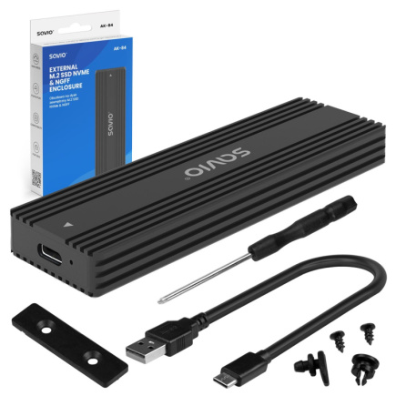 Savio AK-84 storage drive enclosure SSD enclosure Must M.2